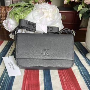 Calvin Klein Charcoal Crossbody Bag NWT gray color